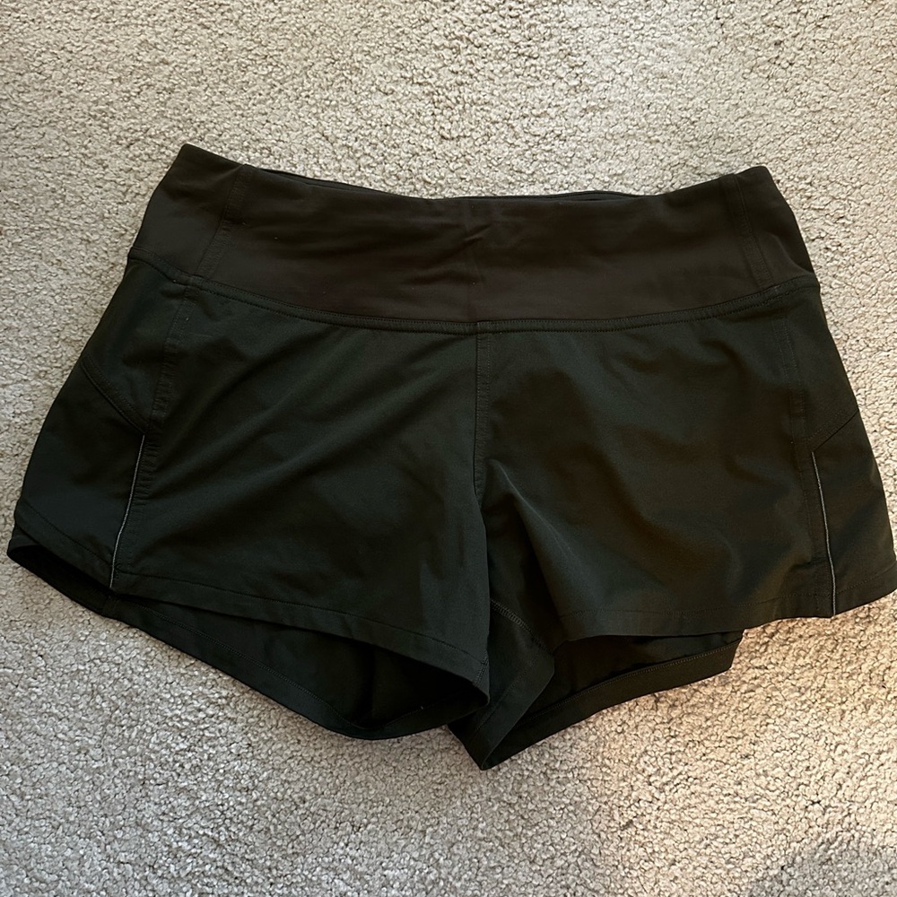 Women's Dark Green Athletic Shorts